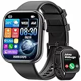 Smartwatch Uomo donna Rispondi/Effettua Chiamate,1.85 Schermo Smartwatch Orologio Uomo,IP67 Impermeabile Sportivo Watch con Frequenza Cardiaca,Ossigeno nel Sangue,Fitness Watch per Android e iOS