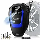 OneAmg Compressore Aria Portatile: Mini Compressore Aria Gonfia Gomme Auto 12V MTB Accessori Moto Bici 150PSI Auto Pneumatico Pompa Elettrica di Gonfiaggio Regali di Natale per Uomini e Donne