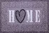 oKu-Tex Zerbino, Tappeto Ingresso, Cuore, Interno, Antiscivolo, Lavabile, Grigio Melange, Poliammide, Home Heart, 40 x 60 cm