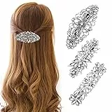 3 Pezzi Fermagli Francesi per Capelli Francese in Metallo Fermagli in Cristallo Antico con Strass per Capelli Vintage Barrette Forcine per Capelli Gioielli Accessori per Capelli per Ragazze Donne