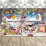 HPMAISON 180 * 110cm Striscione di Natale Decorazioni Tessuto Grandi Buon Natale Banner Riutilizzabile per Festa Giardino Cortile Casa Sbarra Parete Box Auto Finestre Dentro Fuori Interno Esterno