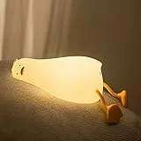 URAQT Luce Notturna Bambini, Silicone Lampada Notturna con Sensore Tattile, Anatra Carina Luci Cameretta Bambini con Funzione Timer 30 Minuti, USB Ricaricabile, per Cameretta Bambini Regalo Neonato