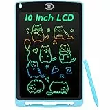 Coolzon Tavoletta Grafica LCD Scrittura Colorato 10 Pollice, Elettronica Lavagna Cancellabile da Disegno con Penna, Portatile Lavagnetta per Bambini Digitale Ewriter con Pulsante Elimina, Blu