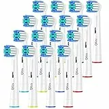 Testine Spazzolino Compatibile con Oral b Spazzolino Elettrico, Testine di Ricambio per Pro Smart Genius, Precition-confezione da 16 pezzi bianco