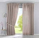 Gardinenbox Cationic Jena 2019037-2 - Set di 2 tende con passanti nascosti, 250 x 300 cm (altezza x larghezza), effetto lino, colore: tortora