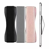 kwmobile Supporto Dita Cellulare - Set 3x Fasce Elastiche Sostegno Antiscivolo Antiurto Telefonino Supporto Universale - Finger Holder Phone nero/argento/oro rosa