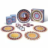 Voiello La Scaramantica Gift Box, Idea Regalo con 2 Pack di Pasta Voiello La Gran Penna Ruvida, 1 Piatto da Portata, 4 Sottopiatti, 4 Sottobicchieri, 4 Segnaposti, Edizione Limitata Dedicata a Procida
