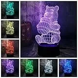 3D Miele Carino Winnie Orso Led Lampada Da Notte Lampadina Decorazione Luci Regalo Per Bambini Cartone Animato Atmosfera Di Novità Tocco Lampada Da Tavolo Mood Lava