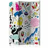 murando Paravento Bambini 135x172 cm Stampa bilaterale su tela in TNT 100% Non Trasparente Parete Divisoria Interno Separatore Stanza Pieghevole Decorazioni e-B-0037-z-b