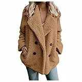 Giacca da donna n Sale transizione lunga Xxxl elegante inverno da donna primavera elegante cappotto trapuntato, giacca trapuntata in pile, giacca invernale in pile, marrone, L