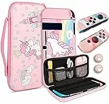 JYPS Custodia per il trasporto con unicorno per Nintendo Switch con maniglia di trasporto per accessori consolle - Custodia rigida portatile Custodia da viaggio compatibile con Nintendo Switch