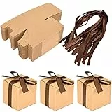 50 Pezzi Scatola di Carta per Caramelle, Scatole Regalo Cartone Marrone, Bomboniere Scatole Regalo, Mini Scatole di Cartone per Biscotti Snack Gioielli Feste Compleanni Matrimoni