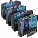 OW-Travel Organizer Valigie Set Viaggio di 5 Nero (Large) Organizer Viaggio. Organizer Valigia Viaggio. Organizer per Valigie. Borse di Stoccaggio per Valige. Packing Cubes set Organizer Valigia
