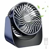 Tgkoddo Ventilatore Usb, Ventilatore da Tavolo Silenzioso con 3 Velocità, Mini Ventilatore con Rotazione a 360°, Portatile Ventilatore Scrivania Piccolo per Ufficio/Auto/Viaggio/Campeggio(Blu Scuro)