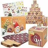 Calendario dell’Avvento da riempire: delizioso calendario dell’Avvento 2023 da riempire con scatoline e adesivi festosi: calendario dell’Avvento 2023 fantastico calendario fai da te da riempire LIVAIA