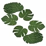 DELSEN - Foglie tropicali artificiali da 20cm per feste a tema hawaiane e spiaggia nella giungla, decorazioni per matrimoni, 24 pezzi.