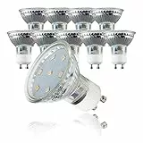 B.K.Licht Lampadine LED luce calda, 3W (equivalenti a 25W) attacco GU10, set da 10, 250 Lumen, 3000 Kelvin, per faretti, plafoniere, lampade, illuminazione da interno 230V