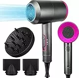 Asciugacapelli 2000W Phon Professionale Capelli Ioni Phon da Viaggio,Phone inclusi 1 Diffusore 2 Concentratore,3 Temperature/2Velocità,per Famiglia, Salone, Parrucchieri