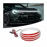 CGEAMDY Luci di Striscia LED per Auto Esterne, 12V 180 cm Luce di Marcia Diurna per Cofano Auto Impermeabile, Kit Fascio di Avviamento a Scansione Dinamica, Luce Decorativa Luminosa Flessibile