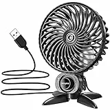 WayEee Ventilatore da Tavolo Mini Ventola Rotazione a 360°,Ventilatore Portatile Piccolo per Ufficio Desktop Camera da Letto (Nero)