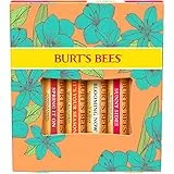Burt's Bees Set Balsamo Labbra, Melograno, Cocco & Pera, Cocomero, Mandarino Dolce, Just Picked, 4 x 4.25 g
