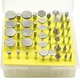 BIGP 50 Pcs 150 Grana Set Frese Diamante, Set di punte per trapano rotanti rivestite in diamante, codolo da 1/8'(3mm) per legno, vetro, gioielli, pietra, metallo, incisione, smerigliatrice, utensili