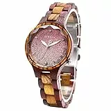 BEWELL Orologi in legno da donna Star Dust Dail Movimento al quarzo minimalista Orologio da polso in legno di lusso