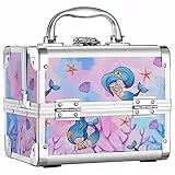 Valigetta Trucchi Valigetta Per Cosmetici con Specchio Valigia Trucchi Valigetta Unghie Makeup Case Beauty Case Cofanetto Organizzatore Trucco da Viaggio Professionale, Sirena
