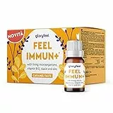 Integratore Feel Immun Plus con Probiotici Vivi, Vitamina B12, Niacina e Zinco, per la Difesa del Sistema Immunitario, Contro Stanchezza Fisica e Mentale, Gusto Caramello, 10 Flaconcini, 100% Vegan