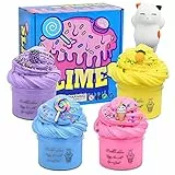 Fluffy slime butter slime putty slime kit cloud slime giocattolo per bambini stress sollievo giocattoli set di slime per bambini, DIY morbido profumato sollievo dallo toy per bambini e Adulti 4 pack