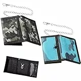 FCXQG 2 Pcs Portafoglio Bambino Portafoglio Ragazzo Portafoglio Ragazzo 12 Anni Portafoglio Bambino 10 Anni Portafoglio Da Viaggio Portafoglio Uomo Con Catena Catena Portafoglio(Verde+blu)