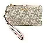 Michael Kors Jet Set Travel Double Zip Wristlet - Signature PVC (vanila pink)