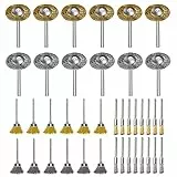 40 Set Spazzole Metalliche, Mini Disco Tazza Pennello, Spazzola per Ruota, Spazzola per Penna, con Gambo da 3 mm, Strumento Accessoris Rotante Elettrico per Lucidatura, Levigatura, Pulizia