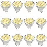 Jenyolon - Lampadina LED SMD MR11 GU4 Confezione da 12 pezzi, bianco caldo.