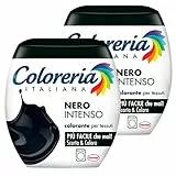 2x Coloreria Italiana Colorante per Tessuti in Lavatrice Colore Nero Intenso Formula Tutto in Uno - 2 Confezioni Monodose da 350 g
