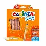 Carioca Baby Crayons 3in1 | Pastelloni Colorati Super Lavabili per Bambini 3 in 1, Matite Colorate e Pastelli a Cera Acquerellabili, Colori Assortiti, 10 Pezzi