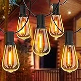 GLUROO Catena Luminosa Esterno 36.6M, Catena Luci da Esterno con 60+2 ST38 Plastica LED Lampadine, 2200K Bianco Caldo,Impermeabile Catena Luminosa Luci Giardino per Festa Terrazza Natale