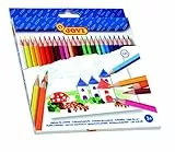 JOVI - Matite Colorate, Scatola da 24 matite esagonali, Colori Vivaci, Ottimo Potere Coprente, Ideale per disegnare e colorare, Punta Resistente, Senza glutine (730/24)
