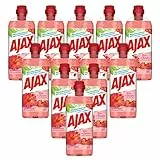 Ajax Ibisco - Detergente multiuso con fiori di ibisco, per superfici multiple, confezione da 12 (12 x 1 l)