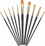 Vicloon Pennelli da Pittura, 10 Pezzi Pennelli per Dipingere di Nylon, Artista Pennello Set di Acrilico Acquerello e Pittura ad Olio per Principianti, Adulti, Bambini, Artisti e Amanti della Pittura