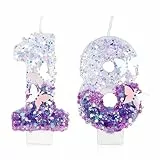 18 Anno Candele di Compleanno Numero 18, Candela Glitter Farfalla, Candela Compleanno Viola, Torta di Decorazione Compleanno per Donne e Ragazze