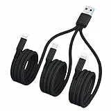 GIMIRO Cavo di ricarica USB 3 in 1 [120 cm), multi nylon intrecciato per telefoni cellulari, mice, tastiere, ecc. (nero/MLL