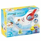 Playmobil 1.2.3 Aqua 70637 Scivolo d'Acqua e Animali marini, Gioco per la Vasca da Bagno per Bambini Piccoli, con Pesci galleggianti, Primo Giocattolo per Bambini, da 18 Mesi a 4 Anni