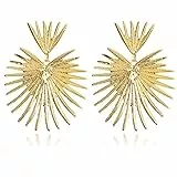 Morfetto Oro geometrica Clip su orecchini per le donne esagerato Dichiarazione Orecchini Punk alla moda Sectored contorto foglia orecchino di clip per le donne C