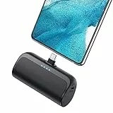 AXNEB Power Bank 5200mAh, 15W PD 3A Ultra-piccolo&Ultra-compatto Caricatore Portatile USB C Ingressi&Uscite Mini Powrbank Batteria Esterna per Android Samsung Galaxy Note LG OPPO Huawei Xiaomi-Nero