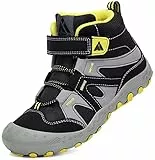 Mishansha Bambini Scarpe da Escursione Ragazzi Traspirante Antiscivolo Scarpe da Trekking Ragazze Durevole Calzature Trekking Nero fumé Gr.24