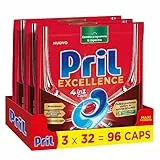 Pril Excellence 4in1 Caps, Detersivo Lavastoviglie in Caps a dissoluzione rapida, formato da 32x3 (96 capsule)