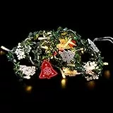 CHUNWILL Luci di Natale 2M 20 LED Stringa Fata Luci LED (Fiocchi di Neve, Campane, Albero di Natale) per Interni, Esterni, Finestre, Natale