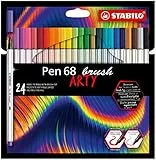 Pennarello Premium con punta a pennello - STABILO Pen 68 brush - ARTY - Astuccio da 24 - Colori assortiti