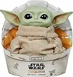 Mattel Games, Star Wars Plush Toys, Grogu Soft Doll from The Mandalorian, 11-inch Figure, Collectible Stuffed Animals for Kids, GWD85